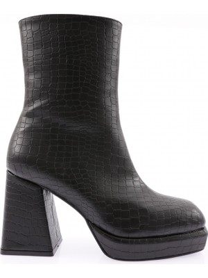 DGN 1902  Kadin Kalin Taban Çerçeve Topuklu Bot