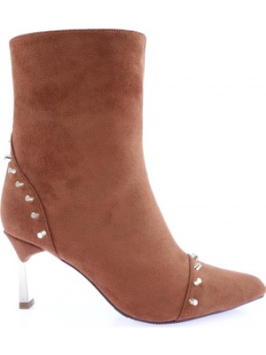 DGN K105-22K Kadin Troklu Sivri Burun Yandan Fermuarli Ince Topuklu Bot