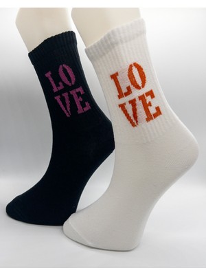 Ciho Socks 6 Çift Modal Love Desen Yumuşak Dokulu Kadın Kolej Çorabı