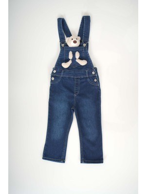 Miniko Kids Unisex Ayıcıklı Badili 2li Kot Salopet