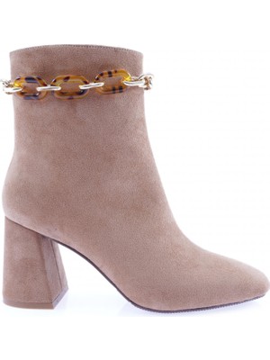 DGN 22K420-22K Kadin Kalin Zincir Aksesuarli Topuklu Bot