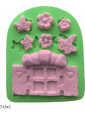 Butedo Dekoratif Kenar Şeklinde Silikon Şeker Hamuru Sabun ve Mum Kalıbı