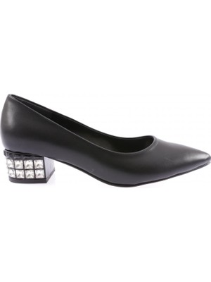 DGN 700 Kadin Sivri Burun Kisa Kristal Taşli Topuklu Ayakkabi