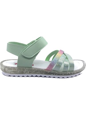 ARZEN 3998 Simli Bantlı Kız Çocuk Sandalet Ayakkabı