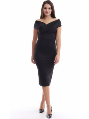 Rokka Moda Kayık Yaka Balık Elbise