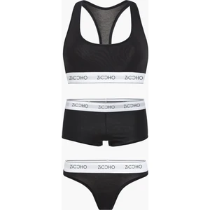 Kadın Basic 3'lü Büstiyer Boxer String Takım