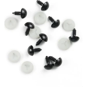 Ozan Tuhafiye Amigurumi 14 mm Vidalı Göz Kilitli Siyah 49-50 Çift (98-100 Adet)