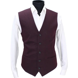 Mentor Regalo Erkek Yelek V Yaka Bordo Balıksırtı 50463 M