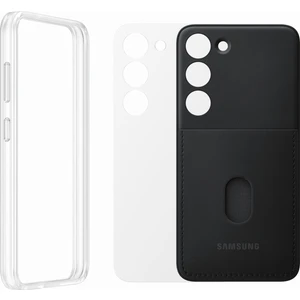 Galaxy S23 Çerçeveli & Kart Yuvalı Kılıf - Siyah