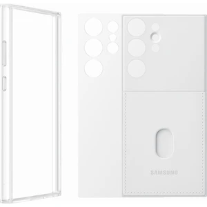 Galaxy S23 Ultra Çerçeveli & Kart Yuvalı Kılıf - Beyaz