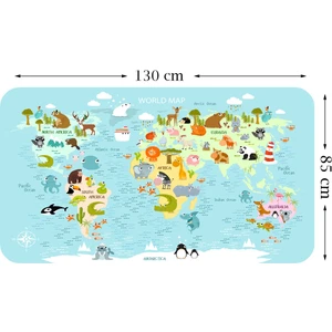 Harita Sepeti Eğitici Dünya Haritası Dünya Atlası Çocuk ve Bebek Odası Duvar Sticker 3782