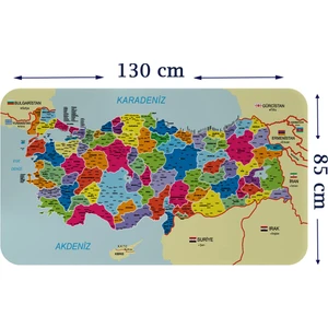 Harita Sepeti Eğitici ve Öğretici Detaylı Dekoratif Komşulu Türkiye Haritası Duvar Sticker 3845