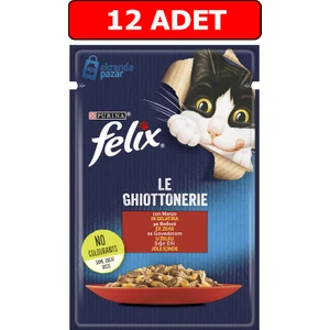 Felix Sığır Etli Kedi Islak Maması 85 gr x 12 Adet Yaş Mama Pouch
