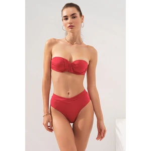 Pierre Cardin Clarke Balenli Kaplı Straplez Bikini Takım Kırmızı 231231