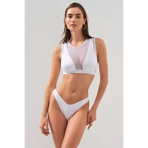 Pierre Cardin Tül Detaylı Bustier Bikini Takım Beyaz 231211