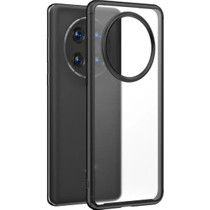 Huawei Mate 50 Pro Luna Serisi Köşe Korumalı Sert Rubber Kılıf - Siyah AL3422