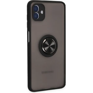 Samsung Galaxy A04 Kılıf Silikon Montreal Yüzüklü Standlı + Ekran Koruyucu