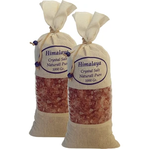 Zencefil Organik Himalaya Tuzu Granül Iri Tane Pembe 2 kg  Bez Torba