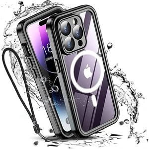 Apple Iphone 14 Pro Kılıf 360 Koruma Su Geçirmez Toz Geçirmez Tam Koruma Magsafe Uyumlu Kapak