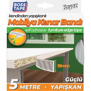 Boss Tape Yapışkanlı Beyaz Masa Mobilya Kenar Bandı 5 metre