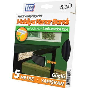 Boss Tape Yapışkanlı Siyah Masa Mobilya Kenar Bandı