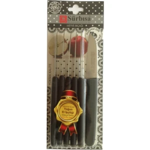 Siyah Sürmene 6'lı Meyve Bıçağı 61007 Set Bıçak 61007 6