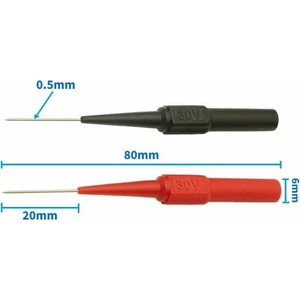 Roba 2 Adet İğne Tip Multimetre Test Prob Ucu 30V 1A Banana Uyumlu İzoleli Paslanmaz Çelik Ölçüm Pini Kırmızı Siyah Voltmetre Ampetmetre Osiloskop Güç Kaynağı