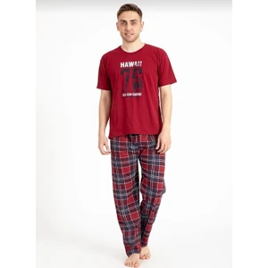 Over Pazar Erkek Baskılı Pijama Takımı Kısa Kollu