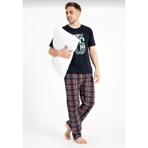 Over Pazar Erkek Baskılı Pijama Takımı Kısa Kollu