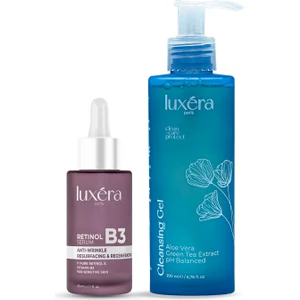 Luxera Paris Ve , Cilt Vegan Bakım Seti (Cleansing Gel / Temizlem Jeli + Retinol B3 Serum)