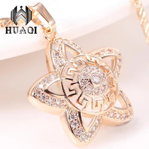 Huaqı Blingbling Beş Köşeli Yıldız Trendy Kız Takı Oymak Pentagram Kolye (Yurt Dışından)