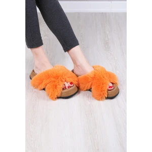 Kadın Günlük Çapraz Peluş Terlik TS1132