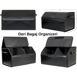 STS Oto Aksesuar Oto Bagaj Organizeri Deri Bagaj Kutu Çanta 50X31X30 cm