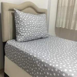 Mert tek Kişilik Ranforce Lastikli Çarşaf Takımı Yıldız Desenli