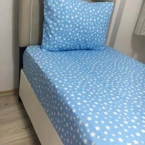 Mert tek Kişilik Ranforce Lastikli Çarşaf Takımı Yıldız Desenli