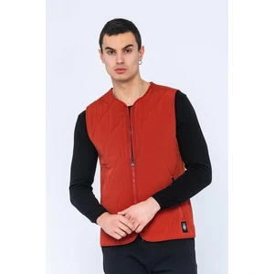 Erkek Regular Fit Bomber Yaka Fermuarlı Çok Cepli Kapitone Spor Yelek