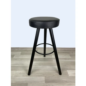 Banco Bar Sandalyesi, Bar Taburesi 75CM Siyah Ayak Siyah Deri Oturak