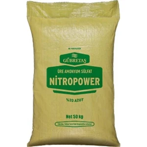 Nitropower Bitki Besini Üre Amonyum Sulfat Demir Suda Çözünür Kükürt %33 Azot Gübresi 1 kg