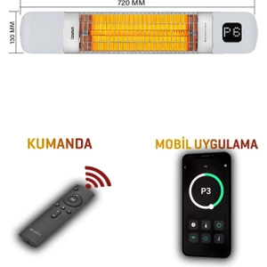Smarty-Wl-Mini Duvar Tipi Akıllı Su Geçirmez Banyo Elektrikli Isıtıcı 1200W Dış Mekan Isıtıcı Smarty-Wl-Mini