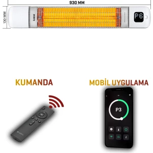 Smarty-Wl Duvar Tipi Akıllı Karbon Infrared Isıtıcı IP55  2500W