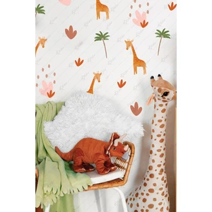 Sevimli Zürafalar ve Ağaçlar Çocuk Bebek Odası Duvar Cam Dolap Sticker Seti