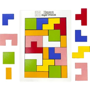 Eğitici Ahşap Oyuncak 19 Parça Blok Tetris Zeka Oyunu