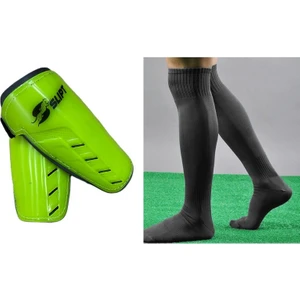 Çift Cırtlı 2 Adet Futbol Tekmeliği  + 2 Adet Futbolcu Tozluk Futbol Maç Set Çorap ve Tekmelik