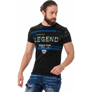 Cipo & Baxx CT715 Taşlı Desenli Siyah Tişört