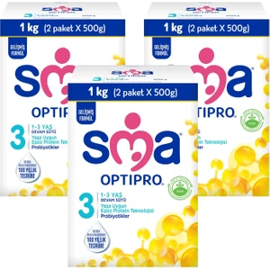 Sma 3 Optipro Bebek Devam Sütü 1000 gr 3 adet