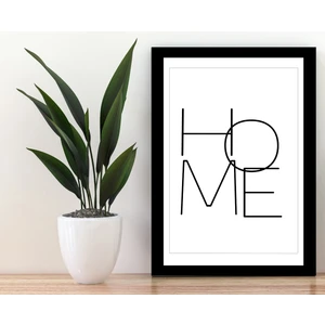 Trend Poster Home Yazılı Siyah Çerçerve Görünümlü Duvar Tablosu Retro Ahşap Poster