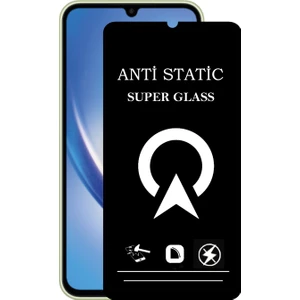 Kzy Samsung Galaxy A34 Tam Kaplayan Anti Statik Çizilmez Safir Ekran Koruyucu Cam