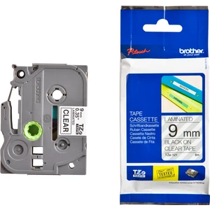 Brother P-Touch TZE-121 9mm x 8m Şeffaf Üzerine Siyah Muadil Laminasyon Etiket Şeridi