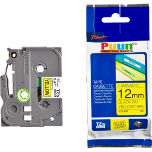 Brother P-Touch TZE-631 12MM x 8m Sarı Üzerine Siyah Muadil Laminasyon Etiket Şeridi