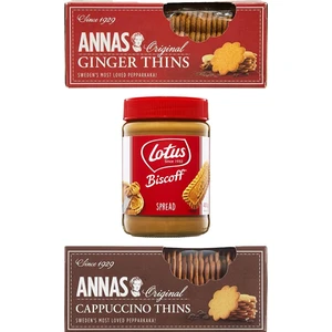 Annas Cappuccino + Ginger Thins + Lotus Biscoff Spread